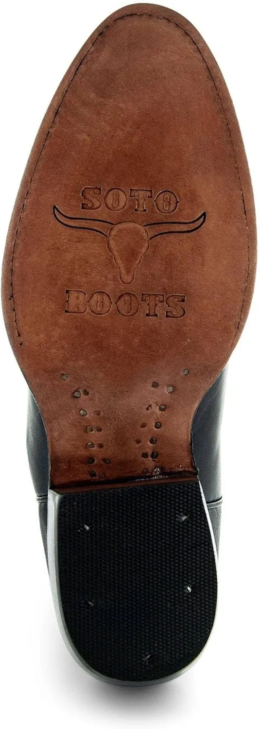 Soto Boots Mens Classic Round Toe Cowboy Boots H7001