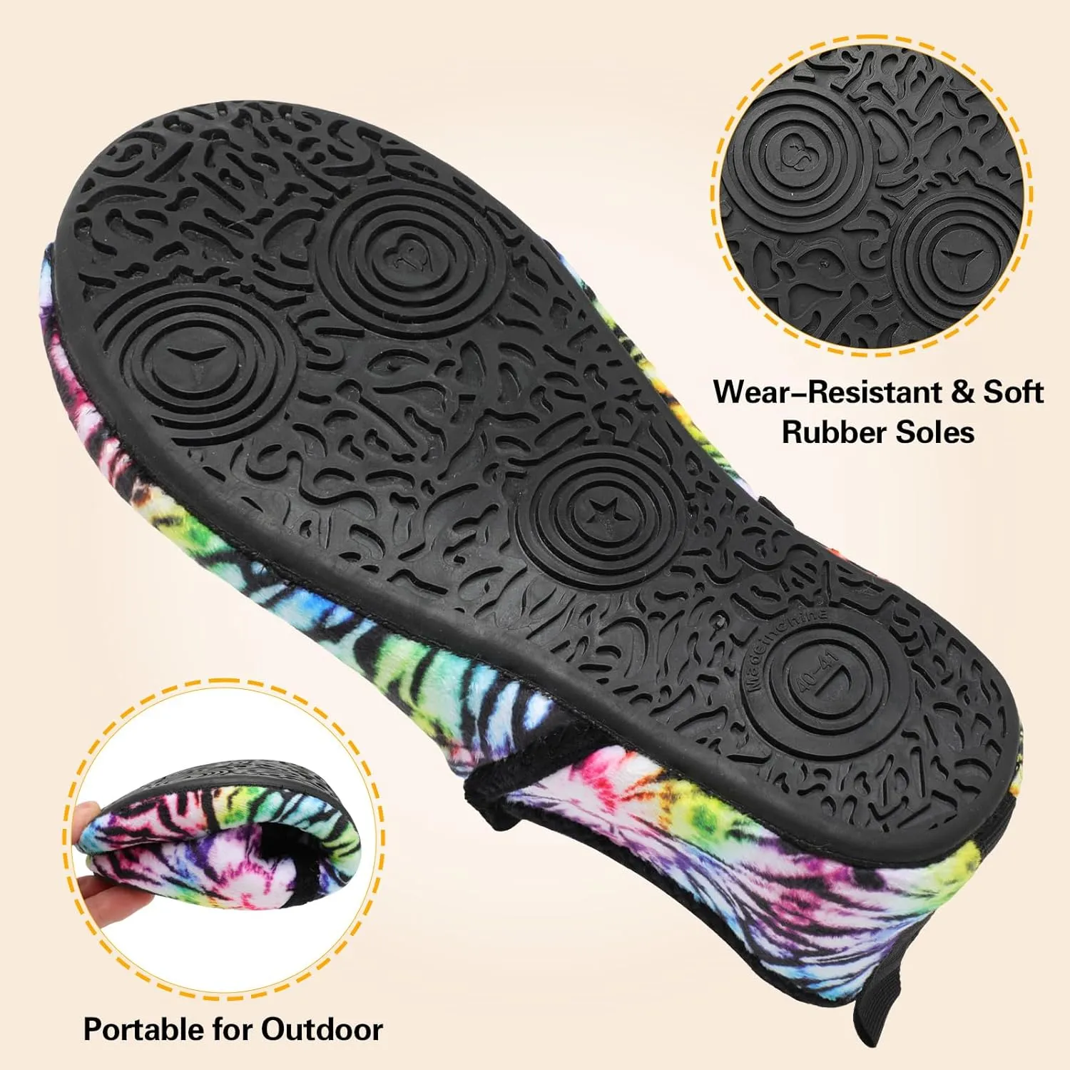 Spesoul Slippers for Women Men Furry Indoor House Shoes Soft Rubber Sole Slipper Socks Slip On House Slippers for Bedroom Home Office Travel Yoga
