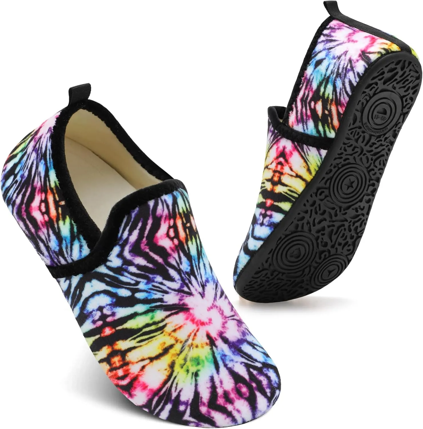 Spesoul Slippers for Women Men Furry Indoor House Shoes Soft Rubber Sole Slipper Socks Slip On House Slippers for Bedroom Home Office Travel Yoga