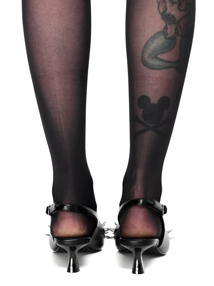 Spiked Slingback Kitten Heel FOXBLOOD