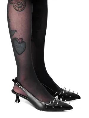 Spiked Slingback Kitten Heel FOXBLOOD