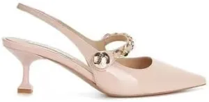 Spot seconds! Pointy chain back empty kitten high-heeled sandals for women