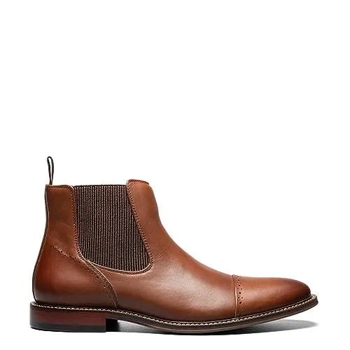 Stacy Adams Men's Maury Cap Toe Chelsea Boot, Chocolate, 13