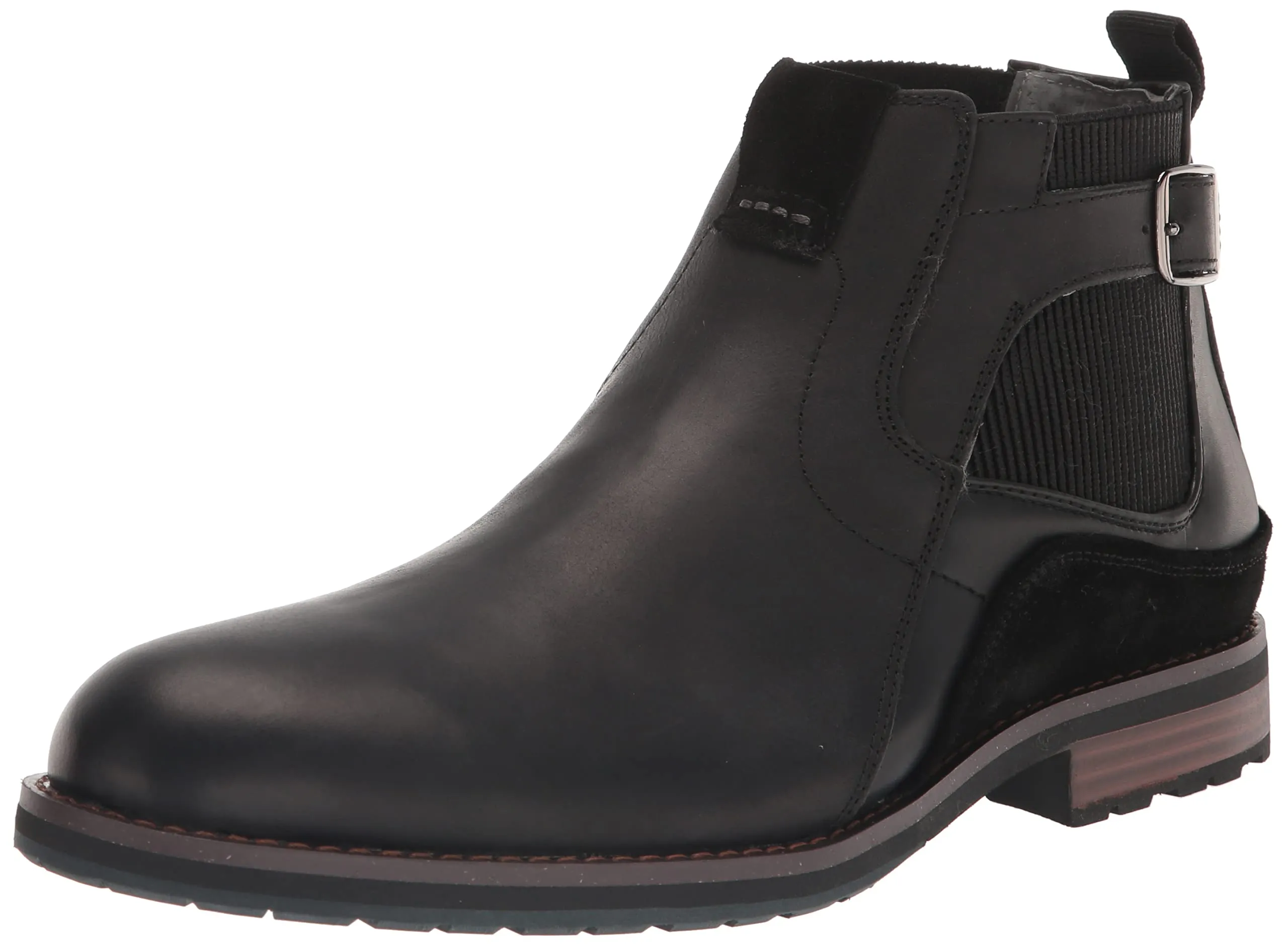 Stacy Adams Men's Oskar Buckle Boot Chelsea, Black Crazyhorse, 13