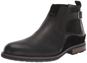 Stacy Adams Men's Oskar Buckle Boot Chelsea, Black Crazyhorse, 13