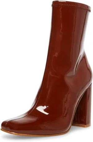 Steve Madden Womens Lynden Sequined Square Toe Mid-Calf Boots