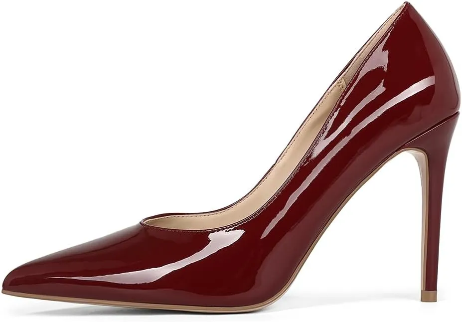 Stiletto Heel Pumps for Women Pointed Toe Wedding Dress Shoes Sexy High Heels Slip on Prom Shoes.