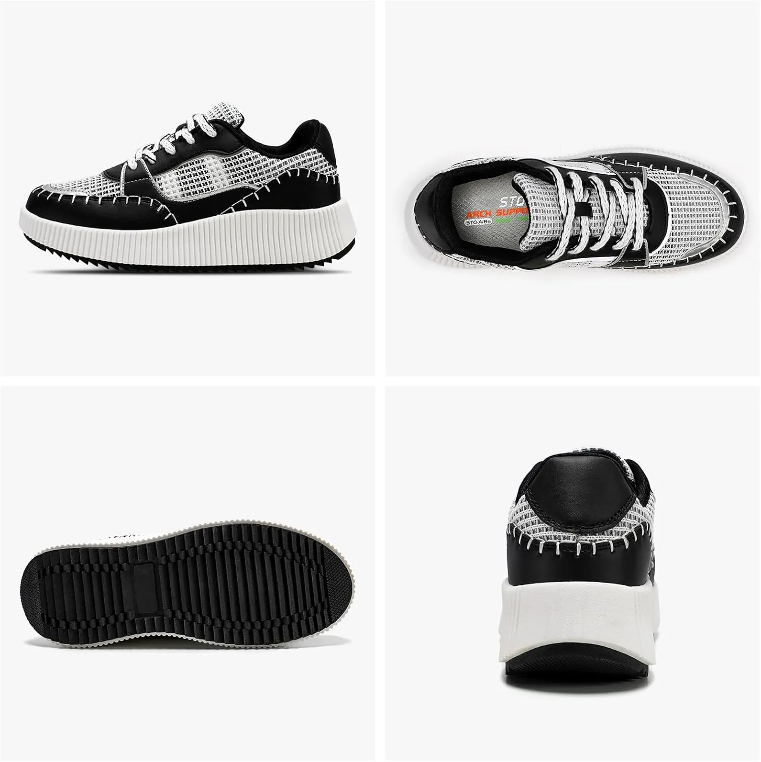 STQ Platform Sneakers Women Fashion Shoes 2024 Orthopedic Walking Shoes with Plantar Fasciitis