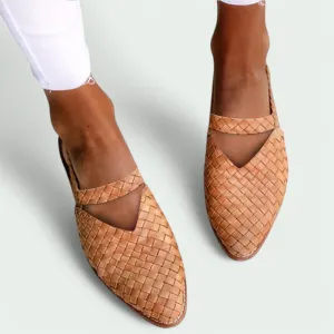 Strazoro | Woven Slingback Flat Shoes for Women – Closed Toe & Breathable