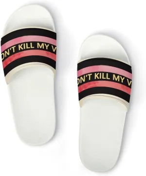 Summer Womens Slipper Home Slippers Stripe Don't Kill My Vibe Non-slip Shower Sandals 45 (275mm) Fashion Sandles for Men