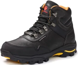 SUREWAY Men's 6" Soft/Steel Toe Heavy Duty Waterproof Work Boot - Leather,Lace Up,Oil/Slip Resistant Dual-Density Comfortable EH Construction Industrial Ankle Safety Men Work Boots,Roofing, Hunting