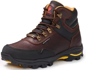 SUREWAY Men's 6" Soft/Steel Toe Heavy Duty Waterproof Work Boot - Leather,Lace Up,Oil/Slip Resistant Dual-Density Comfortable EH Construction Industrial Ankle Safety Men Work Boots,Roofing, Hunting