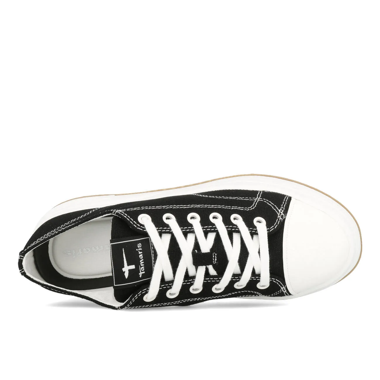 Tamaris 1-23815-20-001 Vegan Plateau Canvas Sneaker Damen Black