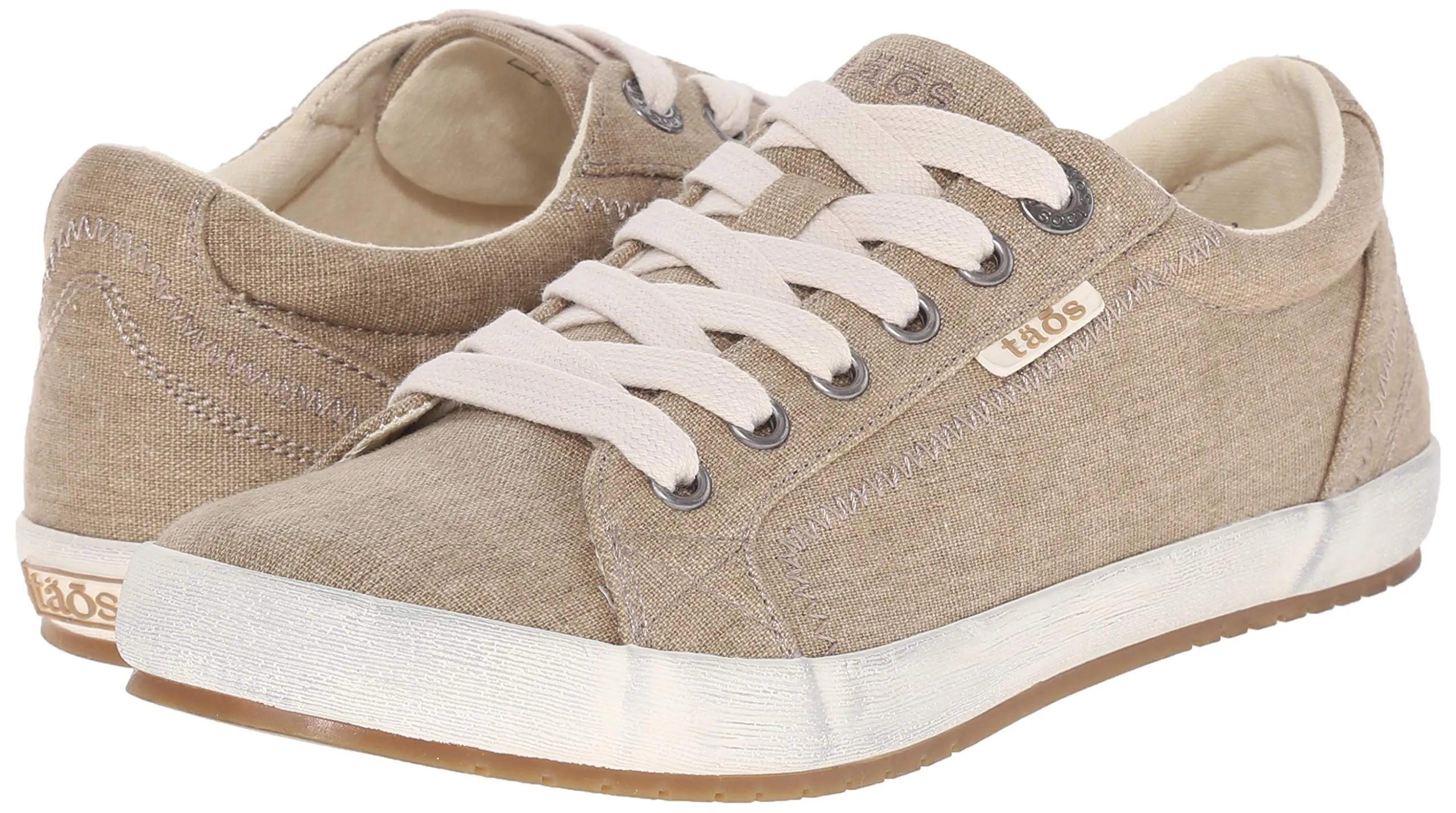 Taos Star Women's Sneaker - Iconic Style with Canvas Design for Everyday Adventures - Custom Fit Lacing and Premium Removable Footbed with Arch Support for All Day Comfort Khaki Wash 9.5 M US