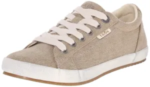 Taos Star Women's Sneaker - Iconic Style with Canvas Design for Everyday Adventures - Custom Fit Lacing and Premium Removable Footbed with Arch Support for All Day Comfort Khaki Wash 9.5 M US