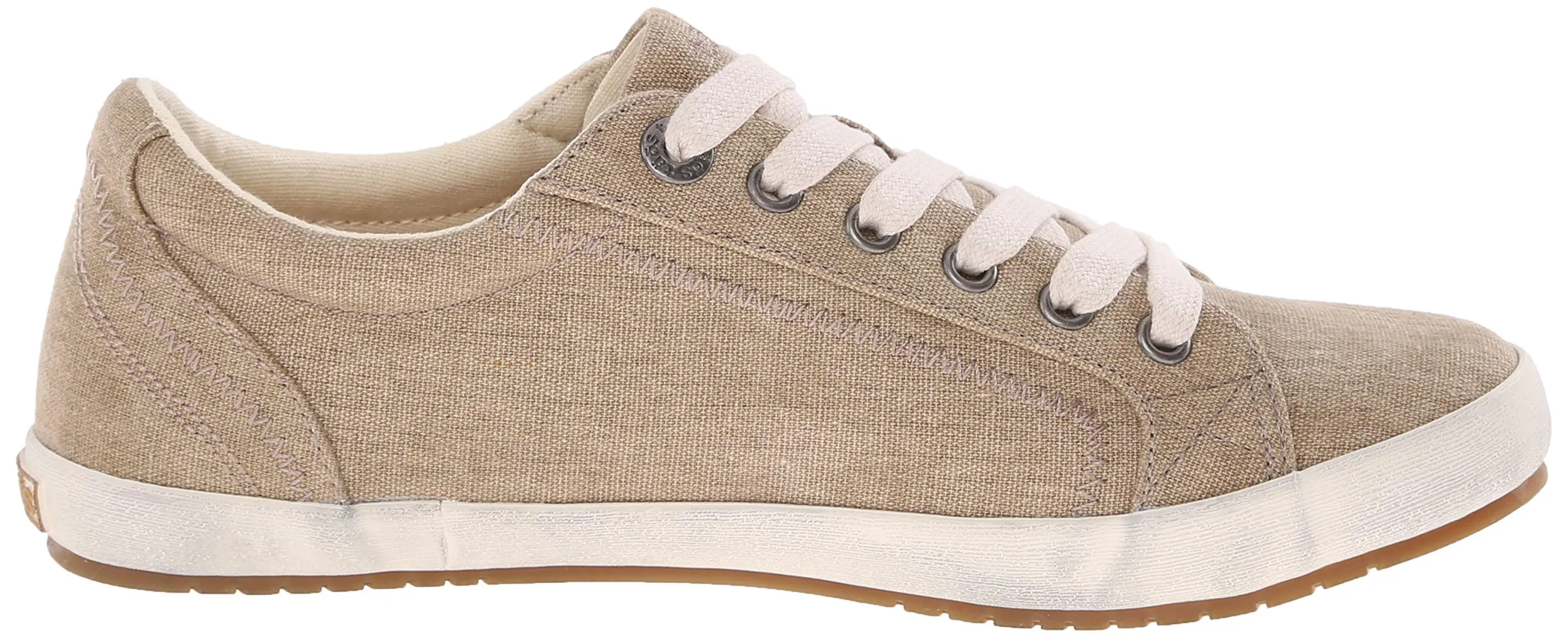 Taos Star Women's Sneaker - Iconic Style with Canvas Design for Everyday Adventures - Custom Fit Lacing and Premium Removable Footbed with Arch Support for All Day Comfort Khaki Wash 9.5 M US