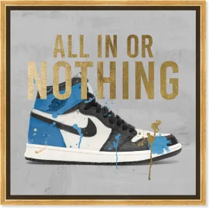 The Oliver Gal Artist Co. Fashion and Glam Wall Art Framed Canvas Prints 'All in Sneaker' Shoes