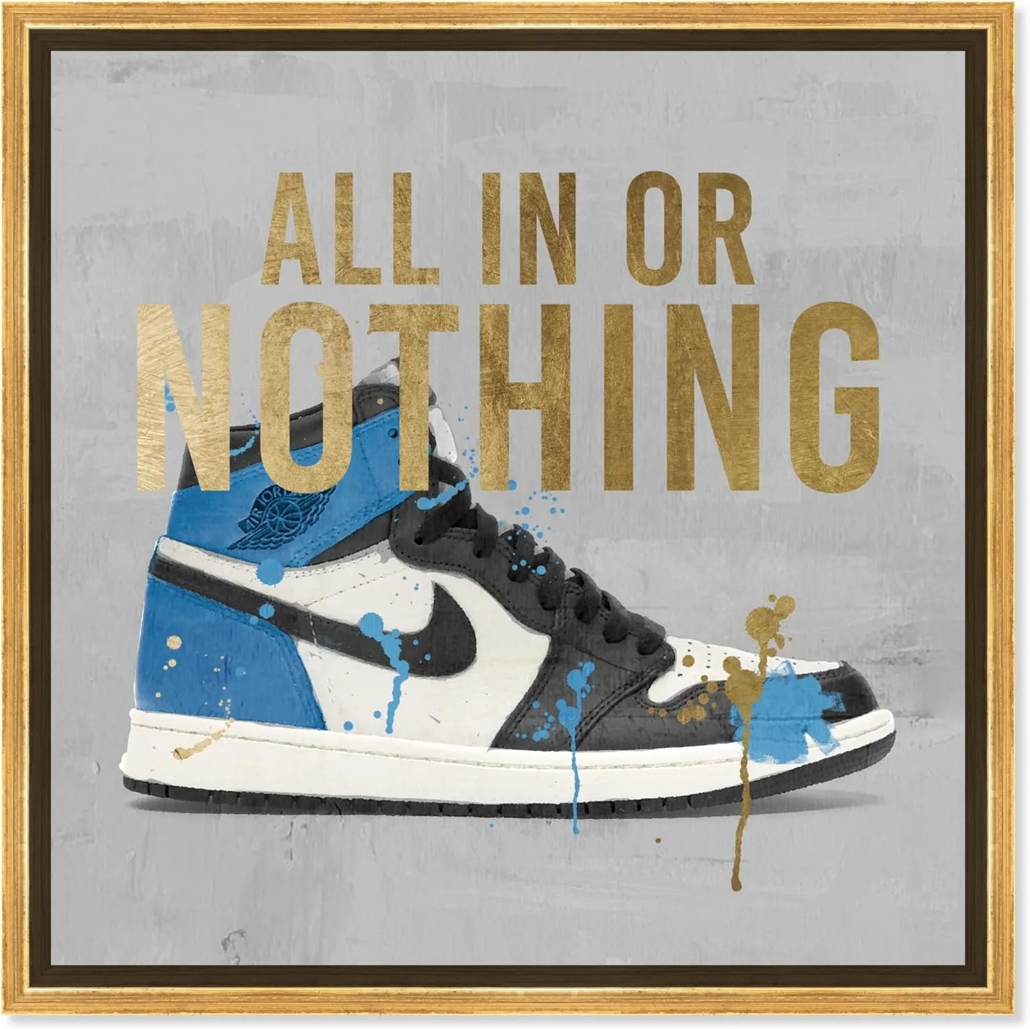 The Oliver Gal Artist Co. Fashion and Glam Wall Art Framed Canvas Prints 'All in Sneaker' Shoes