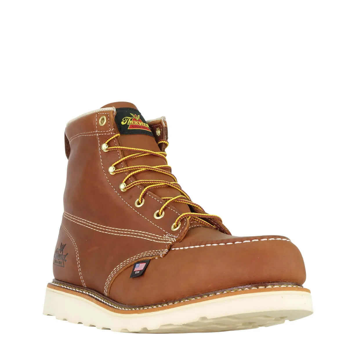 Thorogood 4200 AMERICAN HERITAGE  6″ TOBACCO SAFETY TOE MOC TOE MAXWEAR WEDGE 804-4200