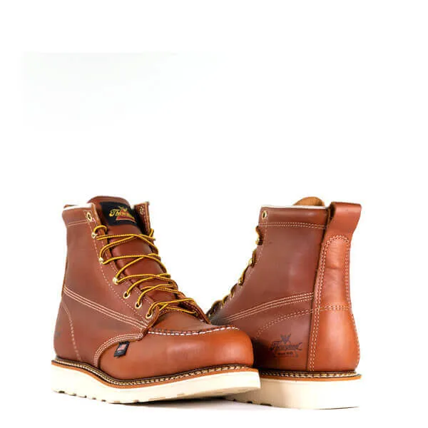 Thorogood 4200 AMERICAN HERITAGE  6″ TOBACCO SAFETY TOE MOC TOE MAXWEAR WEDGE 804-4200