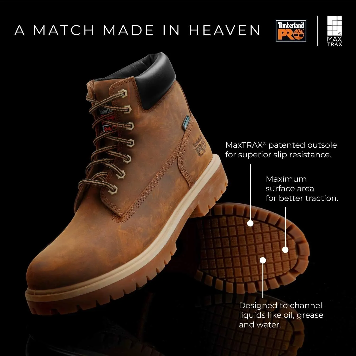Timberland PRO 6IN Direct Attach Men's Steel Toe MaxTRAX Slip-Resistant Work Boot