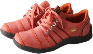 TMA EYES Women's Casual Leather Shoes Hand Stitched Comfortable Lace-up Walking Shoes
