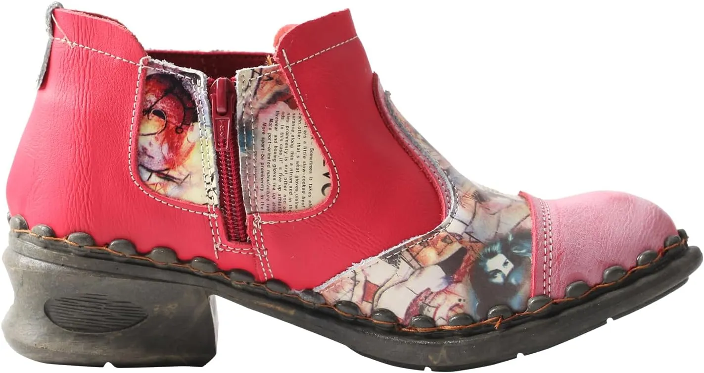 TMA EYES Women's Leather Ankle Booties Casual and Fashion Shoes with side Zipper