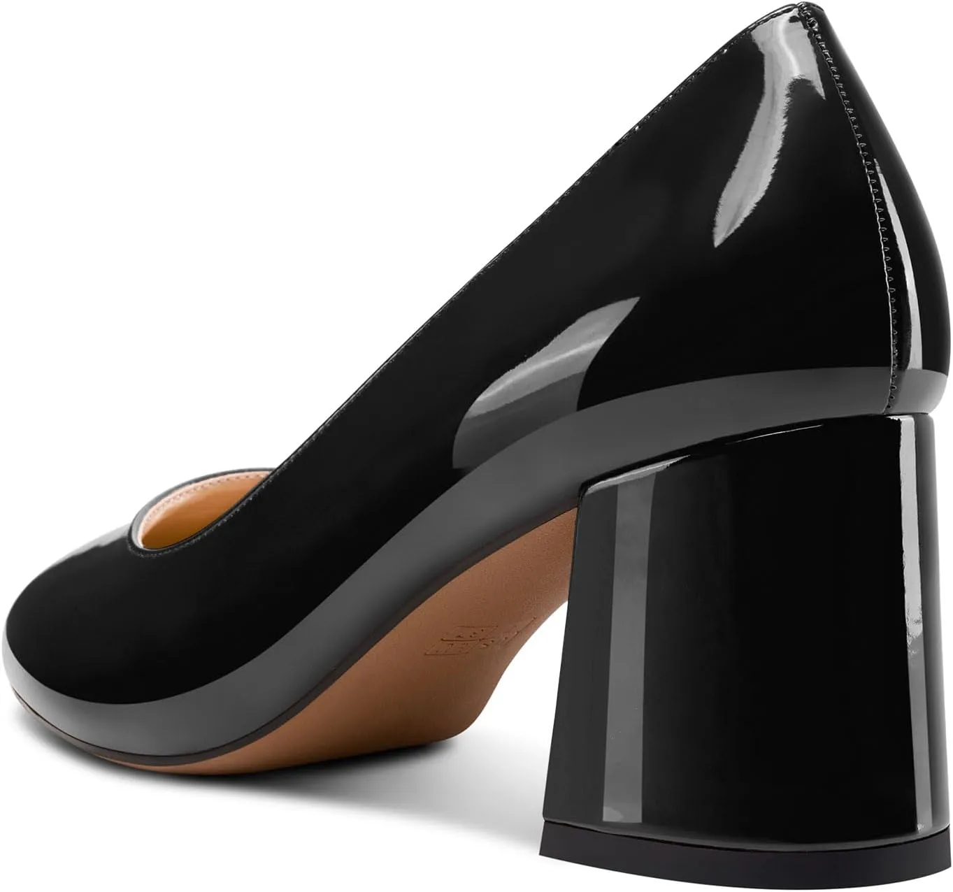 TNYNFBEB Womens Chunky Block Mid Heel Round Toe Pumps Slip-on Prom Wedding Dress Basic Classic Cute 2.6 Inches Heels