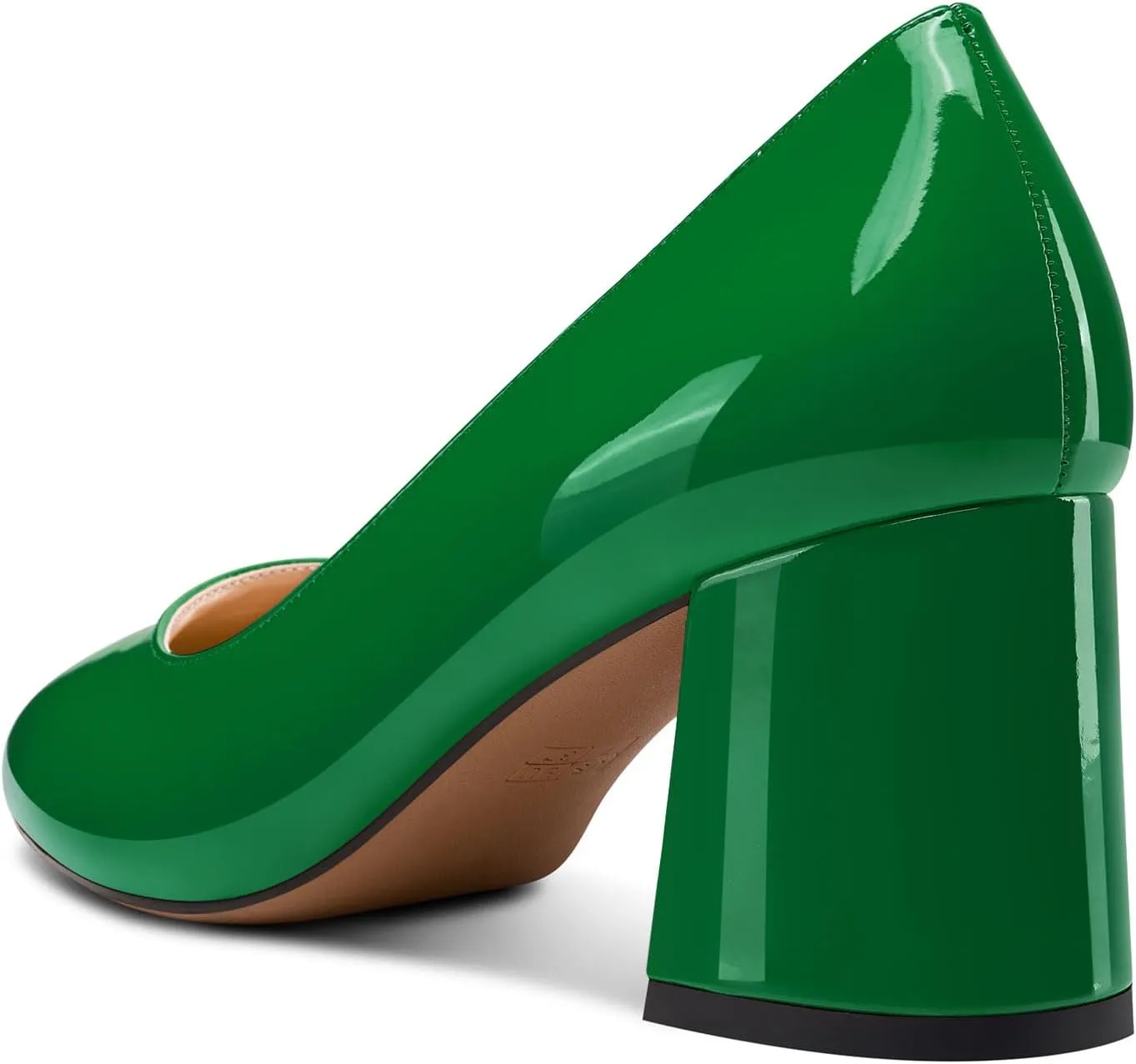 TNYNFBEB Womens Chunky Block Mid Heel Round Toe Pumps Slip-on Prom Wedding Dress Basic Classic Cute 2.6 Inches Heels