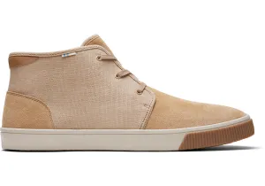 TOMS Men's Topanga Collection Carlo Mid Tan Suede Heritage Canvas Sneakers