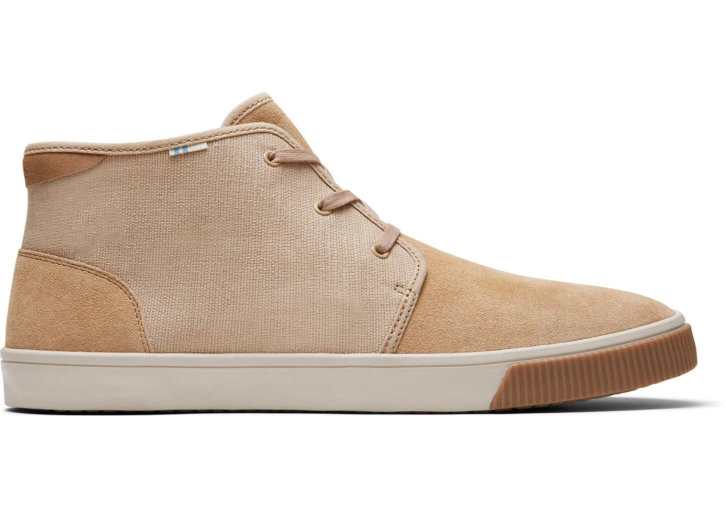 TOMS Men's Topanga Collection Carlo Mid Tan Suede Heritage Canvas Sneakers