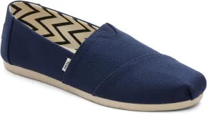TOMS Women's Alpargata Recycled Cotton Canvas Slip On Sneaker Navy Recycled Cotton Canvas