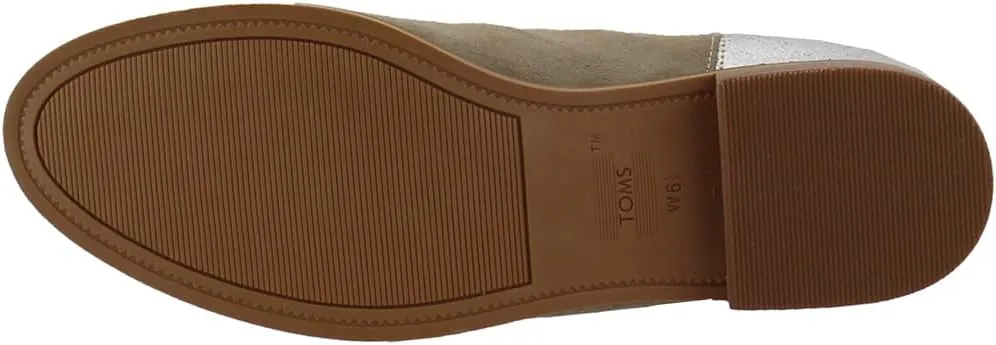TOMS Womens Ella Chelsea Casual Boots Ankle Low Heel 1-2" - Brown, Silver