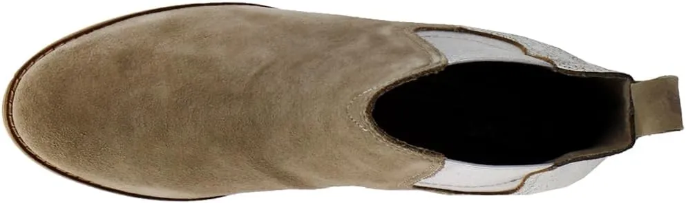 TOMS Womens Ella Chelsea Casual Boots Ankle Low Heel 1-2" - Brown, Silver