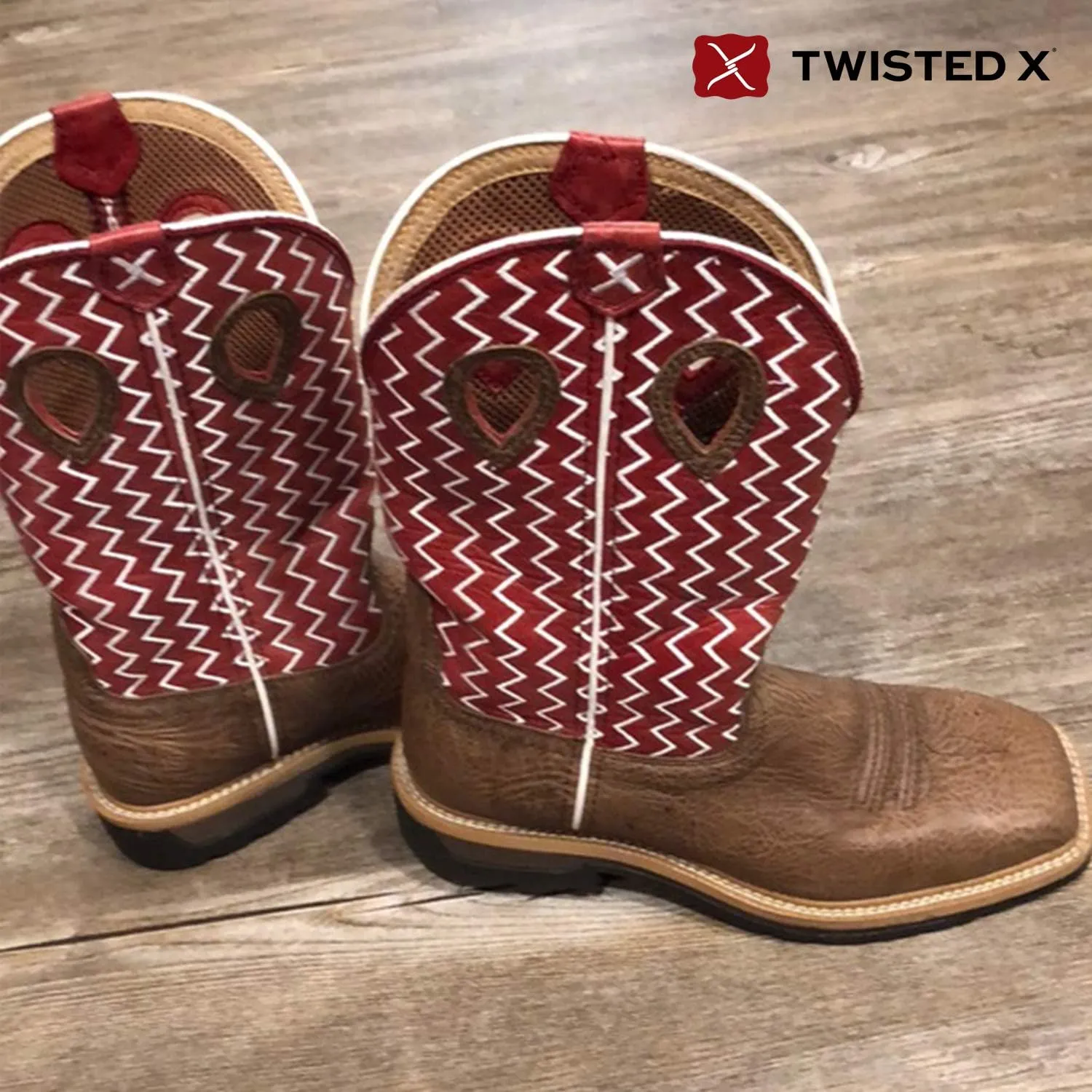 Twisted X Men's 12" Western Work Boot, Square Toe Alloy Toe with CellStretch