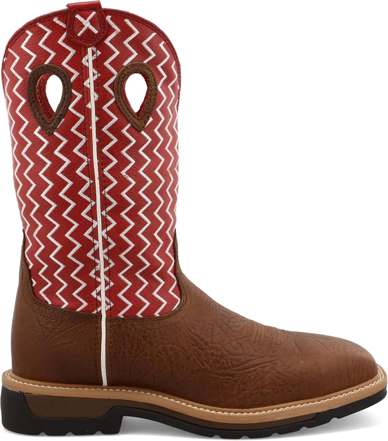Twisted X Men's 12" Western Work Boot, Square Toe Alloy Toe with CellStretch