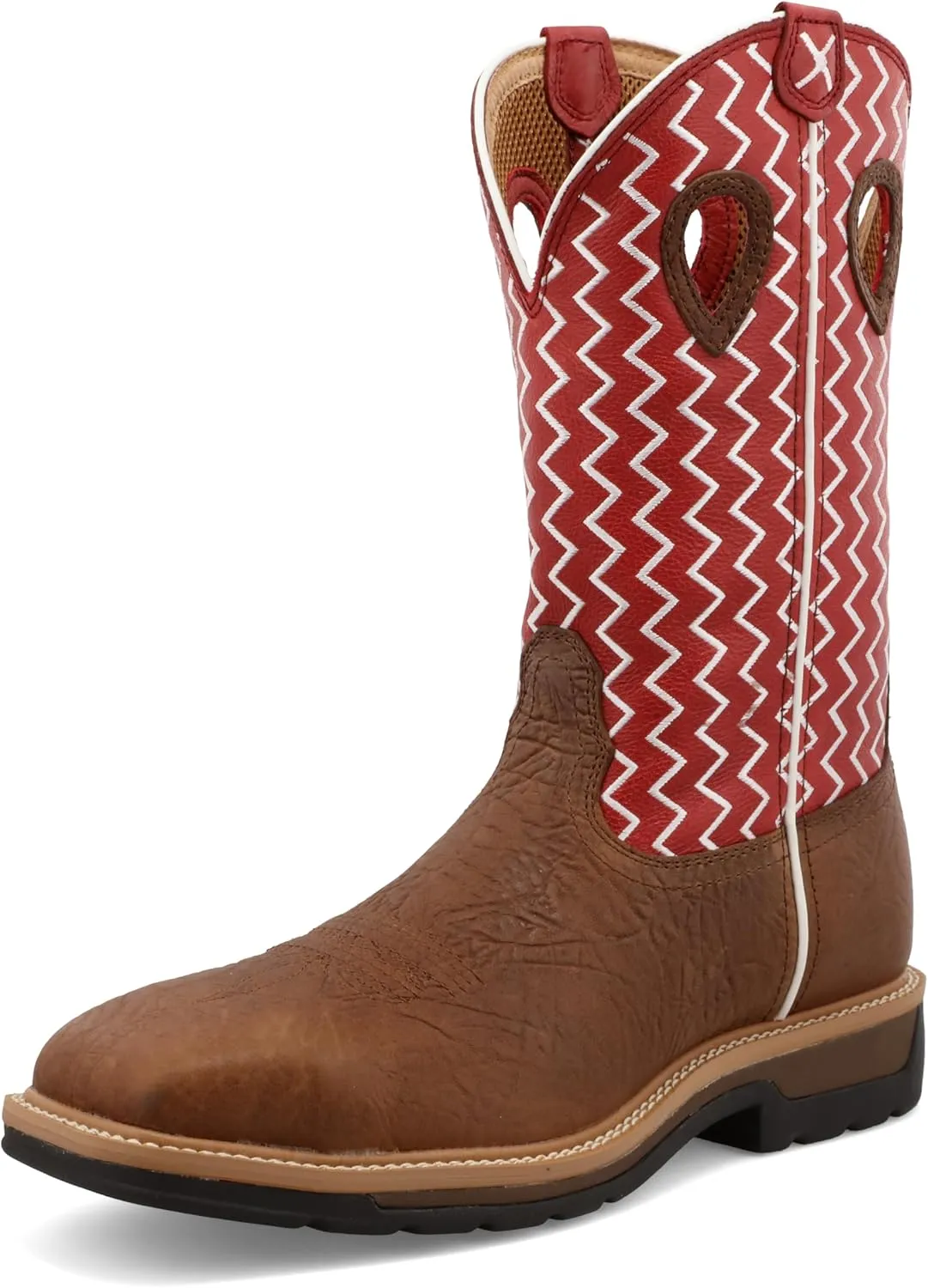 Twisted X Men's 12" Western Work Boot, Square Toe Alloy Toe with CellStretch