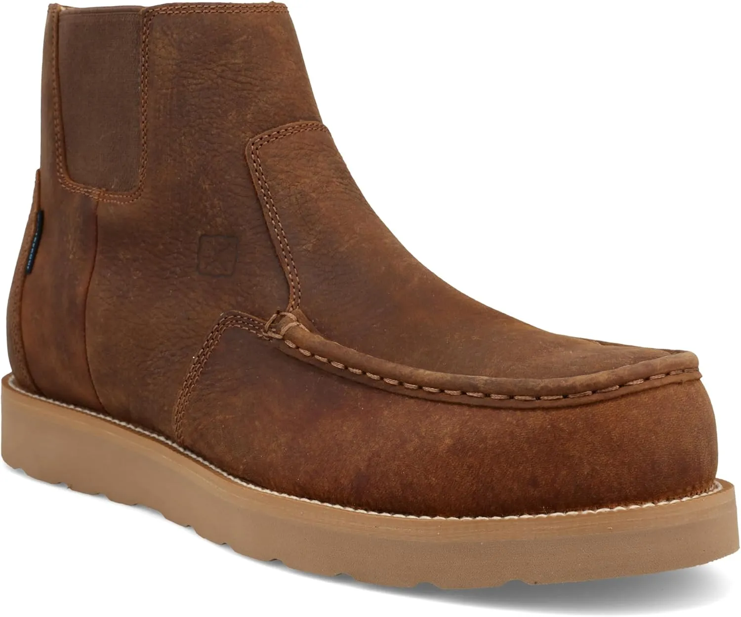 Twisted X Men's 6" Chelsea Wedge Sole Work Boot, Moc Toe Nano Toe