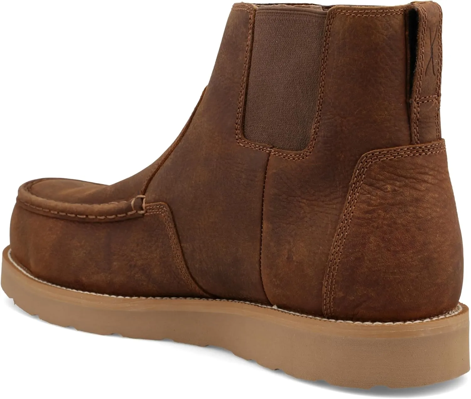 Twisted X Men's 6" Chelsea Wedge Sole Work Boot, Moc Toe Nano Toe