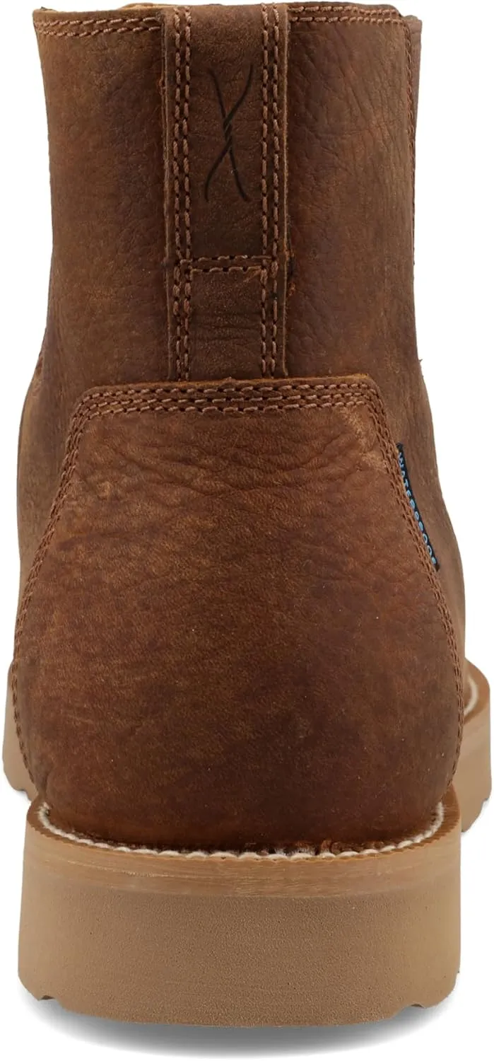 Twisted X Men's 6" Chelsea Wedge Sole Work Boot, Moc Toe Nano Toe