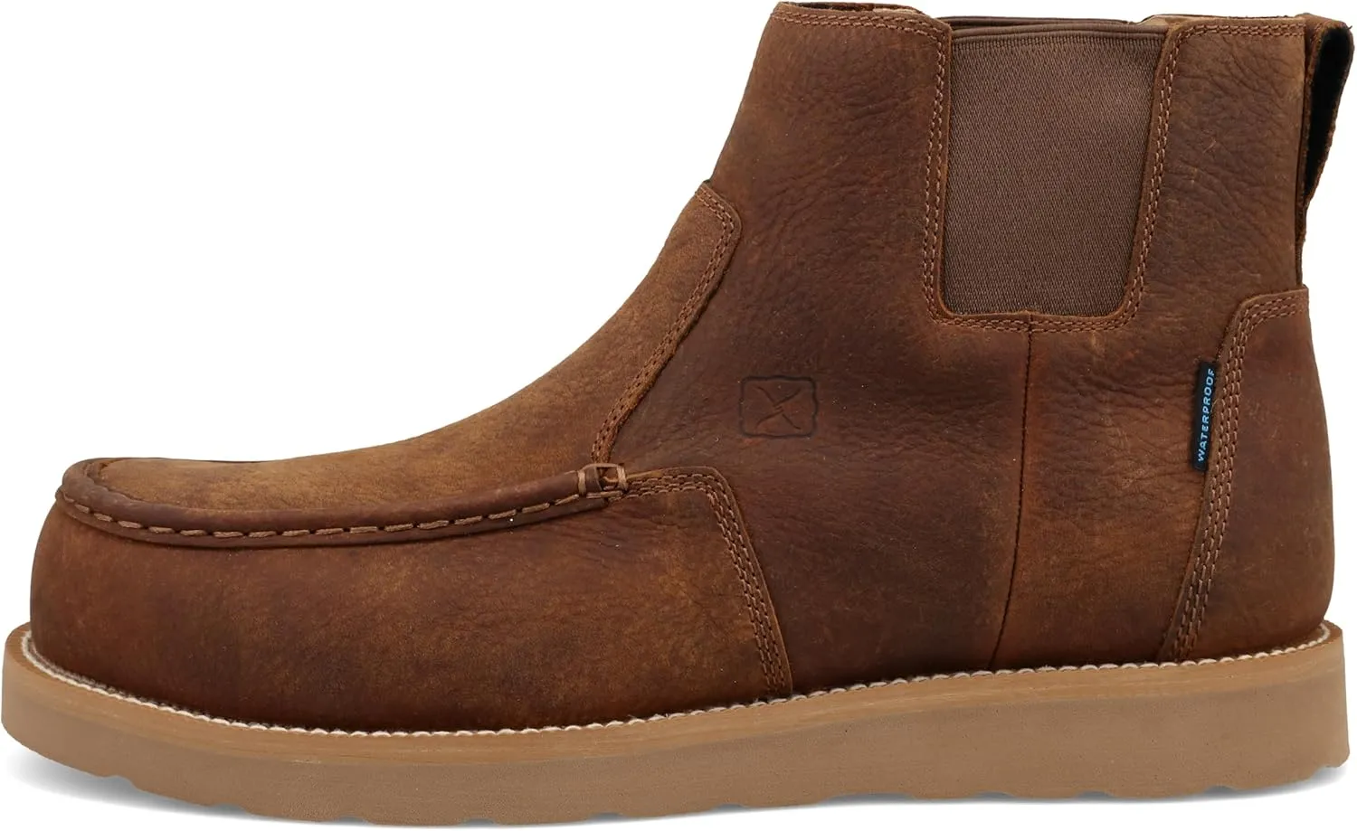 Twisted X Men's 6" Chelsea Wedge Sole Work Boot, Moc Toe Nano Toe