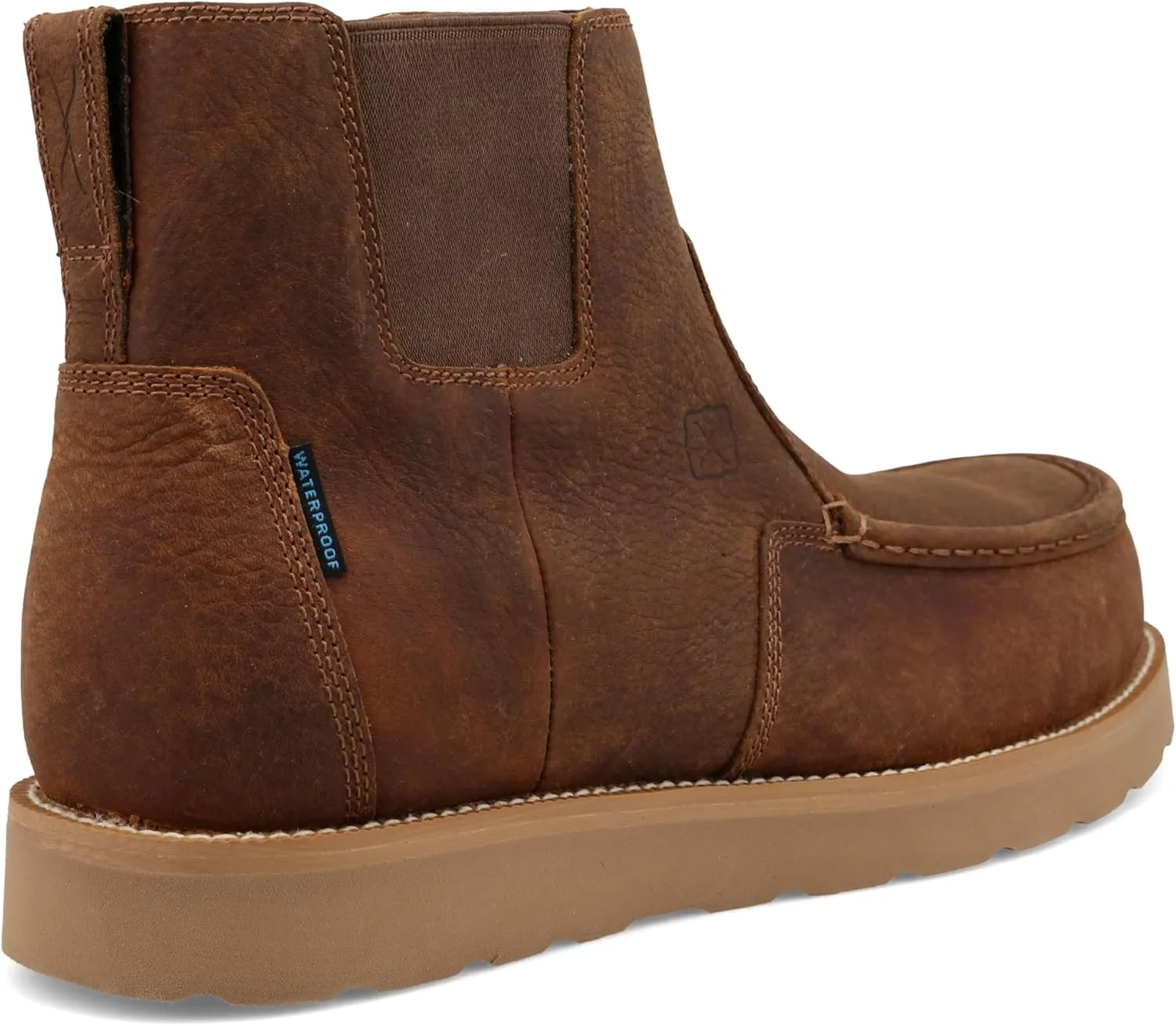 Twisted X Men's 6" Chelsea Wedge Sole Work Boot, Moc Toe Nano Toe