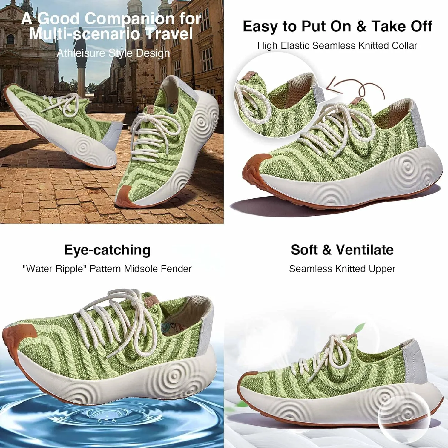 UIN Women's Platform Walking Shoes Casual Comfortable Art Painted Travel Fashion Sneaker Brava