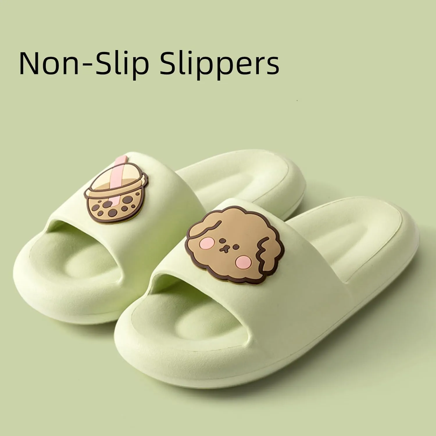 Ultra-soft cute boba dog slippers for men and women; Non Slip; Quick Drying; Thick Sole; Bathroom Swimming Beach Indoor and Outdoor