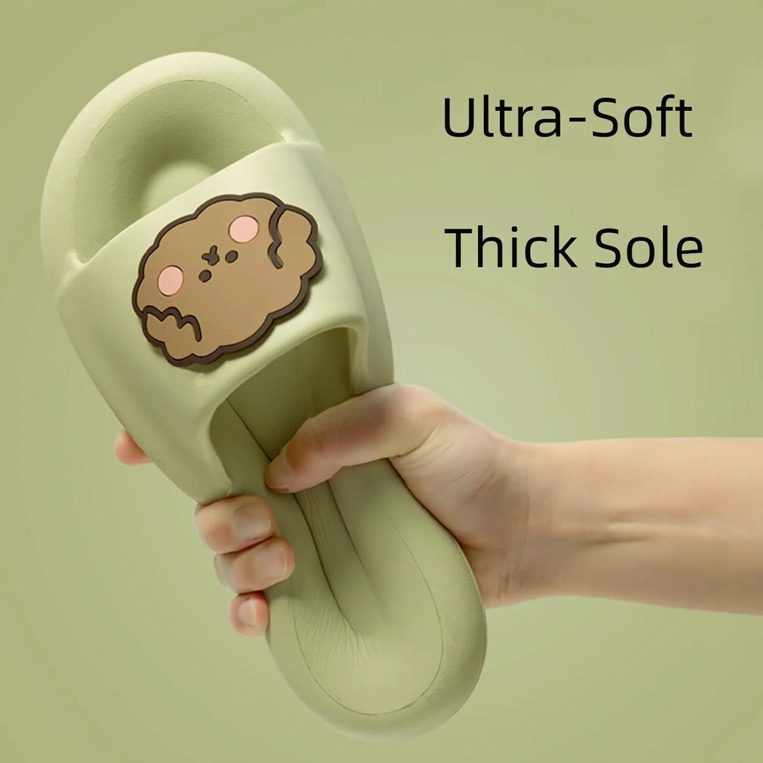 Ultra-soft cute boba dog slippers for men and women; Non Slip; Quick Drying; Thick Sole; Bathroom Swimming Beach Indoor and Outdoor