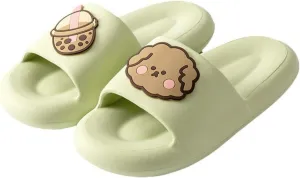 Ultra-soft cute boba dog slippers for men and women; Non Slip; Quick Drying; Thick Sole; Bathroom Swimming Beach Indoor and Outdoor