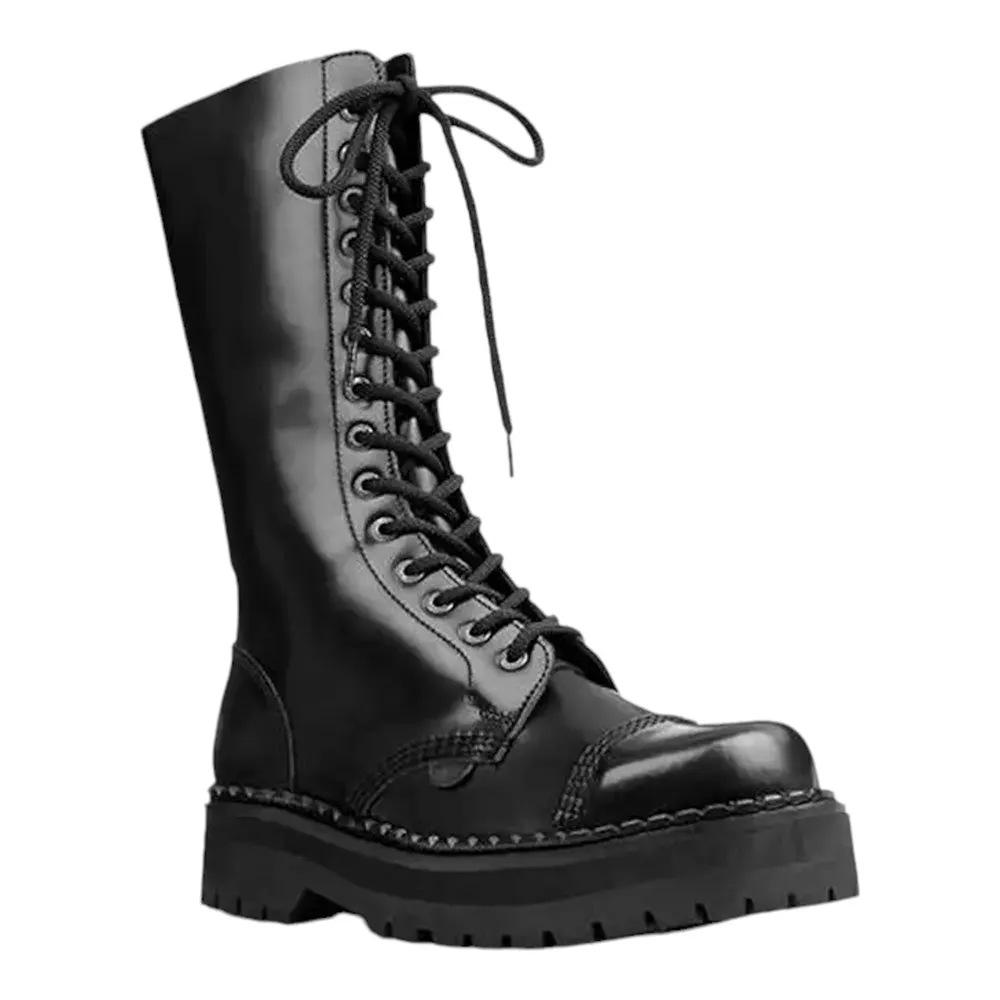 UNDERGROUND PLATFORM STEEL TOE RANGER BOOT - DOUBLE - SOLE - BLACK LEATHER