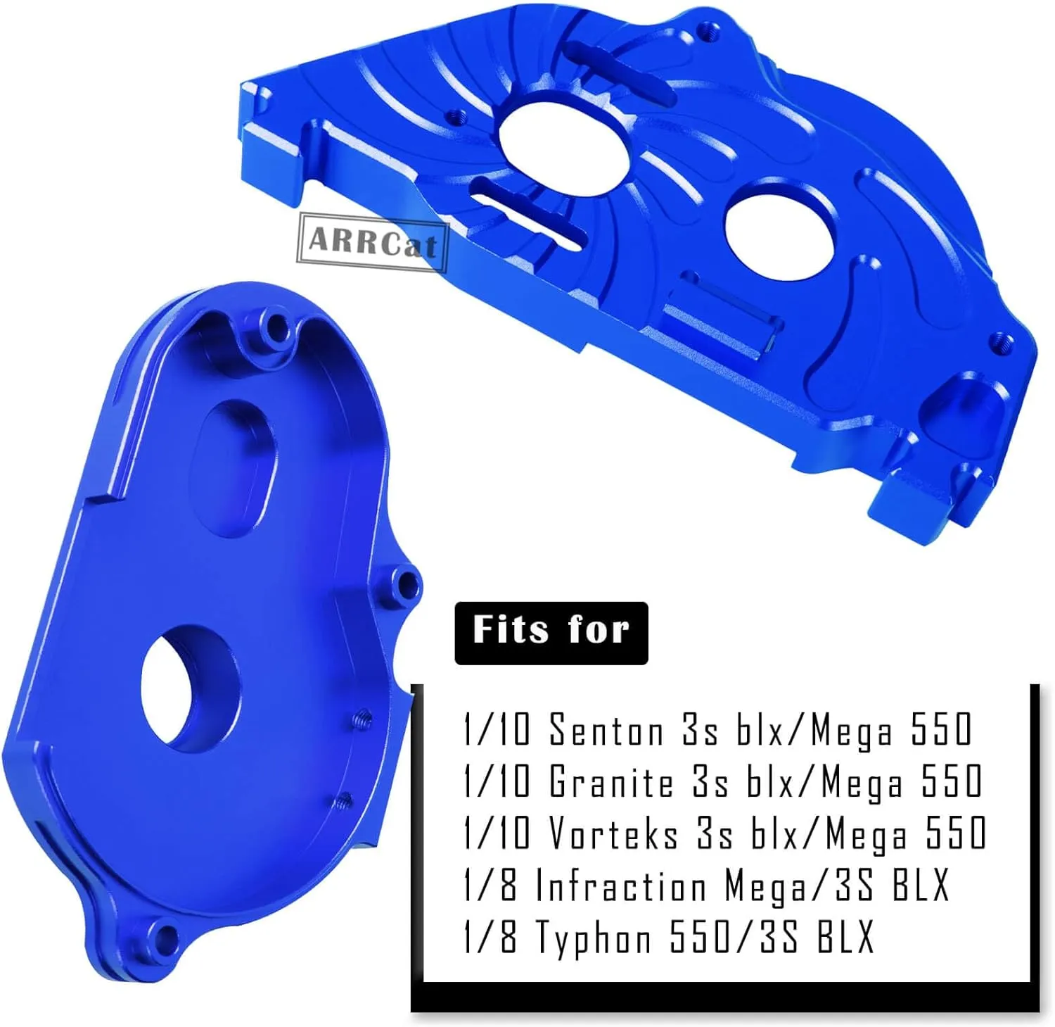 Upgrades for 1/10 Senton/Granite/Vorteks 3s Blx&Mega 550, 1/8 Typhon 3s /Infraction 3s Blx Mega,Aluminum Motor Mount Gear Cover Hops Up Upgrades Part,Replace ARA311029,Blue