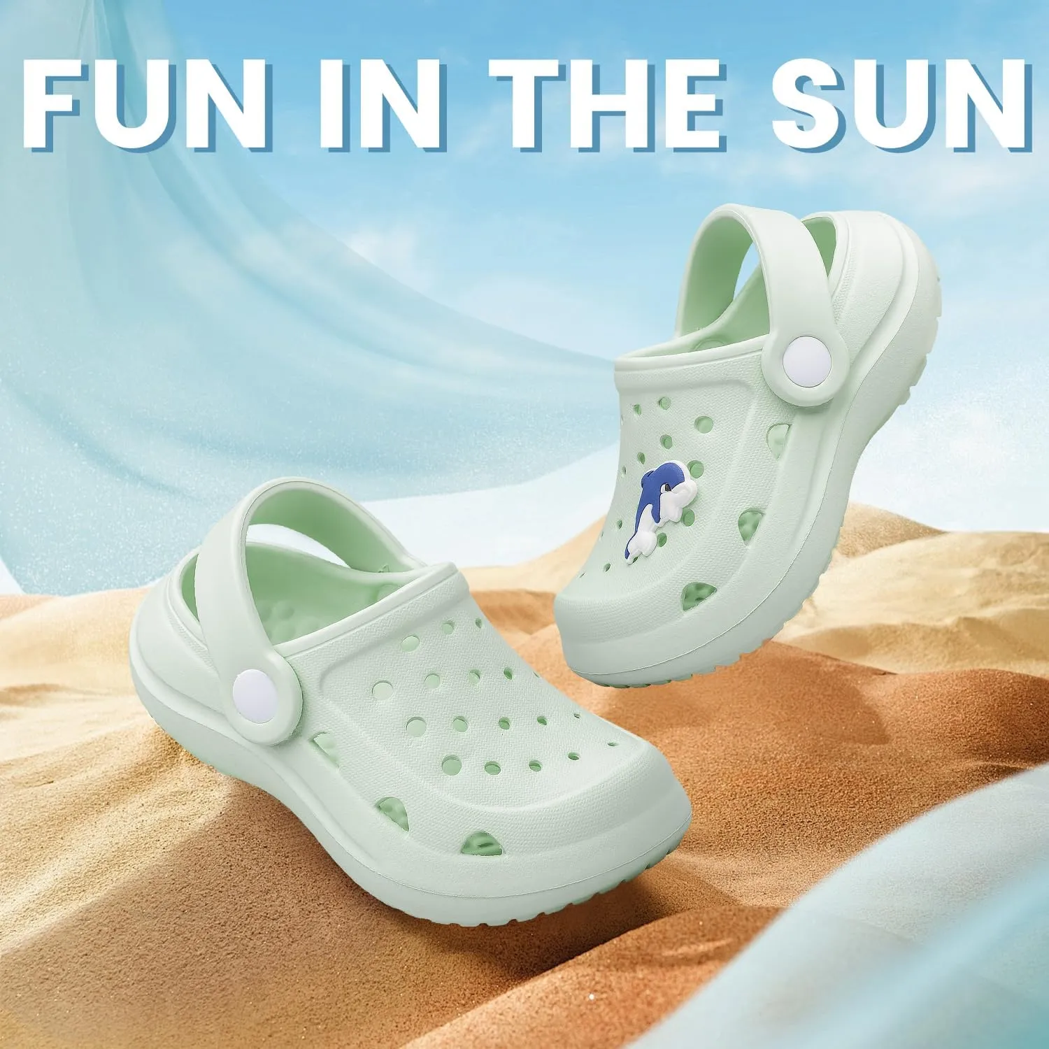 vibdiv Boys Girls Clogs Kids Garden Shoes Unisex Child Cartoon Slides Sandals Beach Slipper Indoor Outdoor(Toddler/Little Kids/Big Kids)