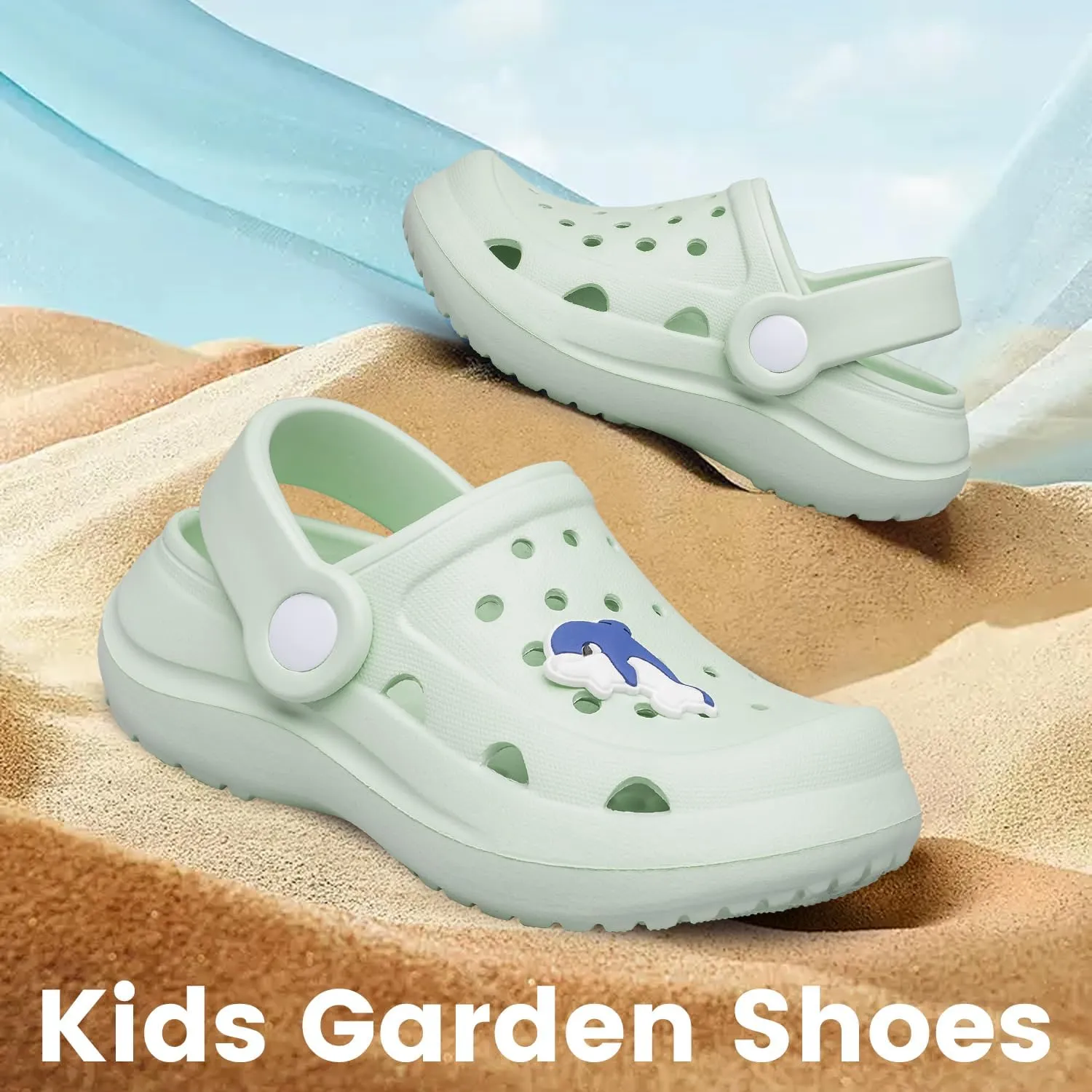 vibdiv Boys Girls Clogs Kids Garden Shoes Unisex Child Cartoon Slides Sandals Beach Slipper Indoor Outdoor(Toddler/Little Kids/Big Kids)